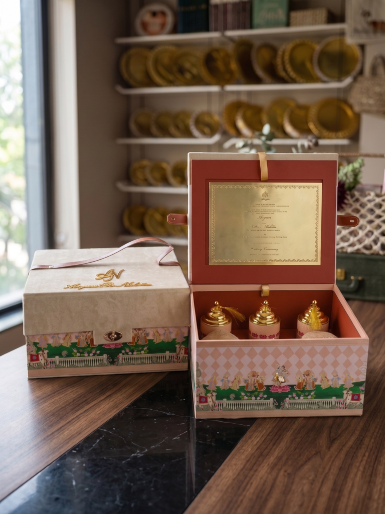 The Royal Trousseau Suede Invitation Box