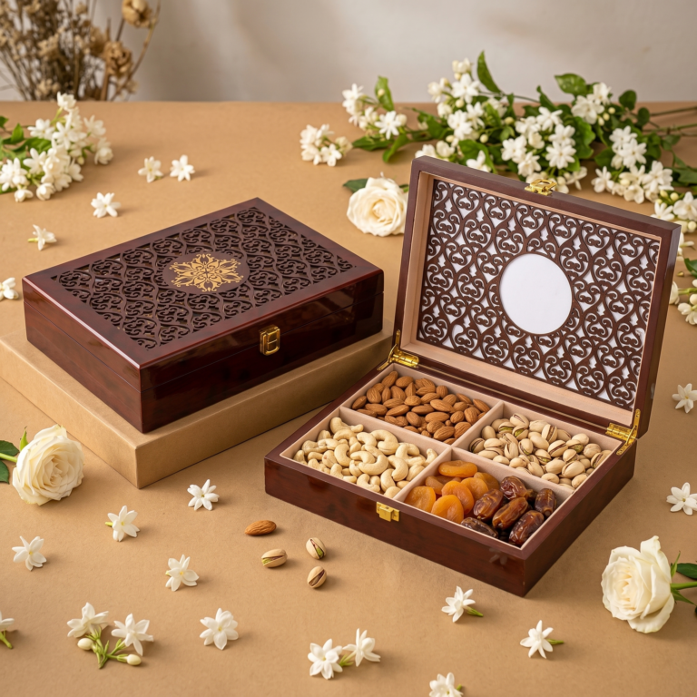 Walnut Heritage 4-Compartment Gift Box